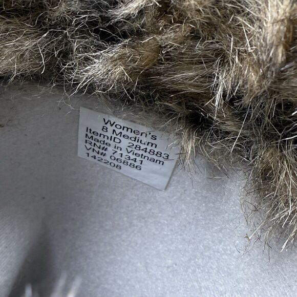 LL Bean Carrabassett Snow Boots Women 8 Brown Fur Trim Insulated Winter Tall - Picture 12 of 15